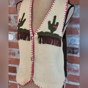 Cactus Fringe Knit Vest